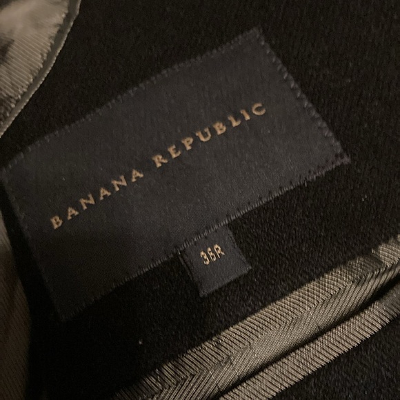 Banana Republic 3 button sport coat/jacket, black, 36R fitted, heavy twill - Picture 5 of 7